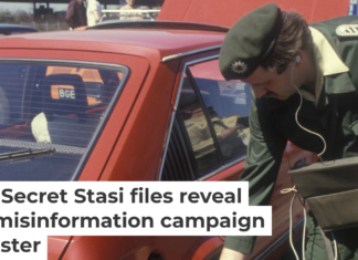 A German security guard checks for radiation after the Chernobyl accident in April 1986. Patrick Piel/Gamma-Rapho via Getty Images